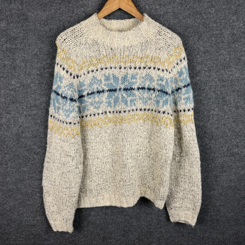 Timberland Limited Collection Vintage‎ Handknit Wool Sweater XL Snowflake